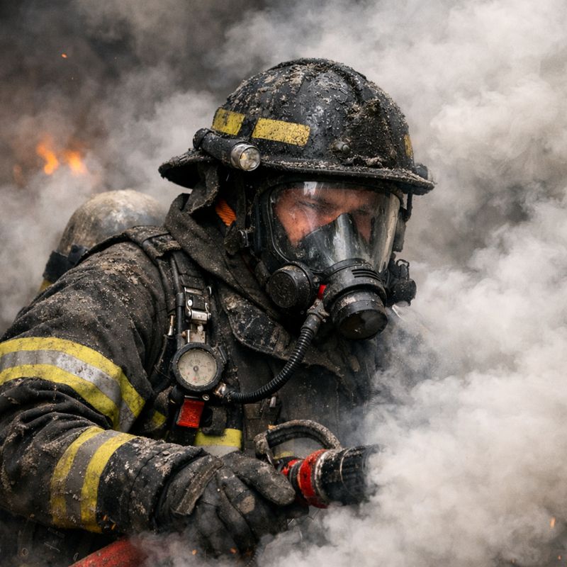 Pompier en intervention